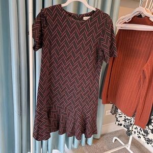 Calvin Klein Black and Pink Zigzag Mini Dress